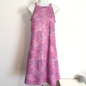 Guy Harvey Performance UPF 50 Cooling Pink Coral High Neck Racerback Dress S